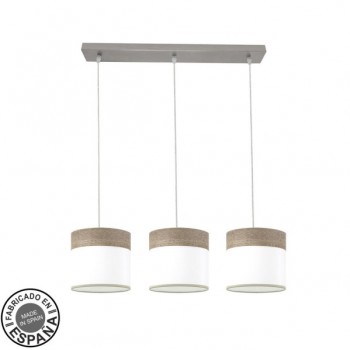 Distribuidor - Lâmpadas Diversas | Lâmpadas Modernas | REGLETA CLOE 3XE27 NIQUEL/BLANCA-MADERA GRIS REGX60X16 CM Ref: 175493083
